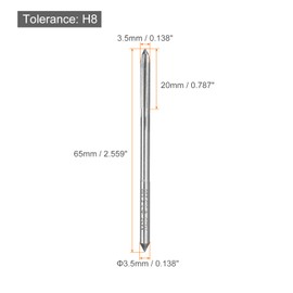 sourcing map Chucking Reamers, 3.5mm H8 Metric Machine Reamer Drill Bit for Metal Wood Hole Reaming, Straight Flute M35 High Speed Steel Tool
