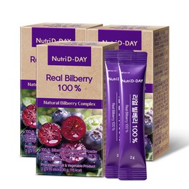Nutri D Day Real Bilberry 100% x 3, total 45 packets / 뉴트리디데이 리얼 빌베리 100% x 3개 총45포