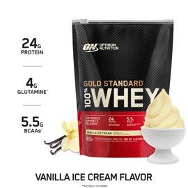 OPTIMUM NUTRITION Gold Standard 100% Whey Protein Powder, Vanilla, 454g