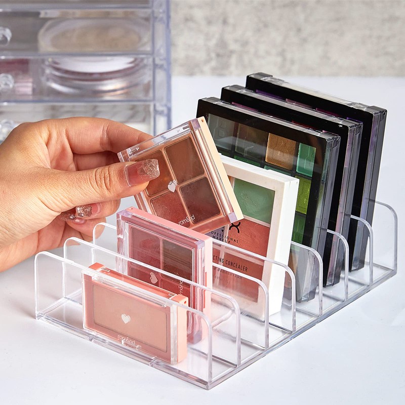 TUZAZO 2 Pack Acrylic Eyeshadow Palette Makeup Organizer - 7-Section