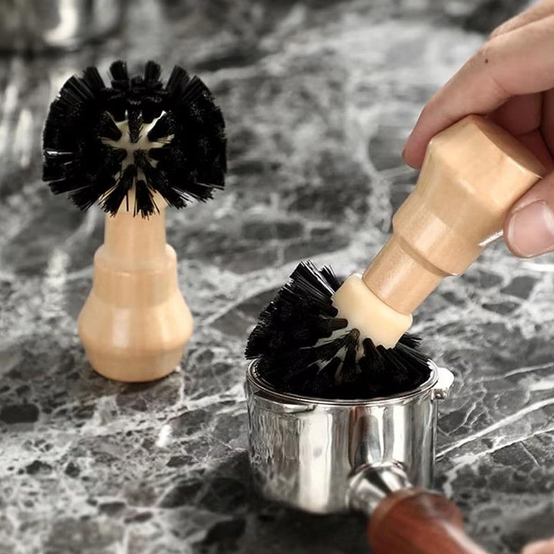 AIMALL Espresso Machine Cleaning Brush, 360° Omni-Directional Portafilter Brush, Ergonomic