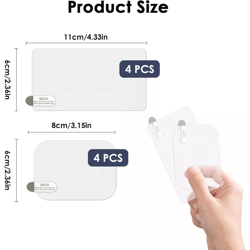 GUGUMO 8Pcs Dashcam Windshield Sticker, Electrostatic Stickers for Dash Cam,