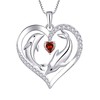 Starnny Dolphin Heart Necklace Women's Silver 925 Pendant Necklace 3A