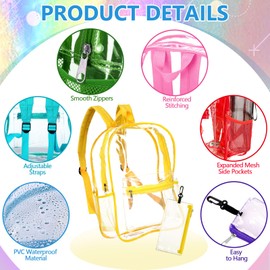 Gilprop 168 Pcs Backpacks Bulk with School Kits Pencil Bags Pens Rulers Glue Sticks Scissors Sharpeners Erasers(Clear)