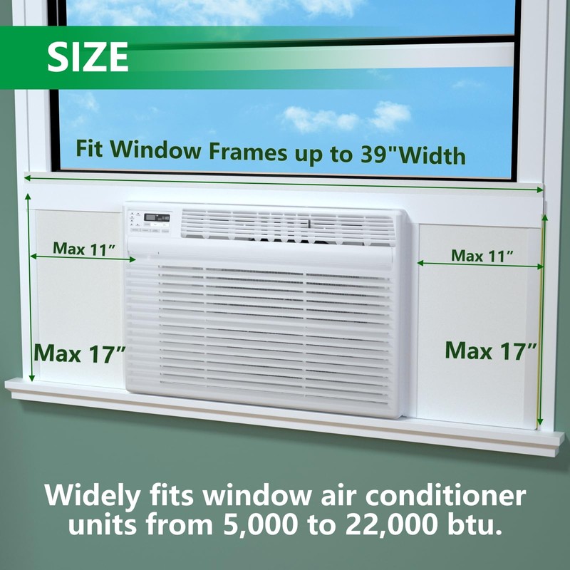 Window Air Conditioner,Side Insulated Foam Panel, Summer/Winter Heat and Draft