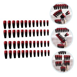 FOMIYES Plastic Manicure Tools 48 pcs Gradient Press-On Nails Red Black Ballerina Nail Tips for Nail Artists and Learners