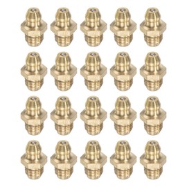 uxcell Brass Straight Grease Fitting M8 x 1.25mm Thread Hydraulic Grease Fitting Accessories, 20Pcs