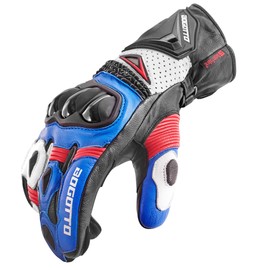 Bogotto Sugello Perforated Motorcycle Gloves (Blue/White/Red, S)