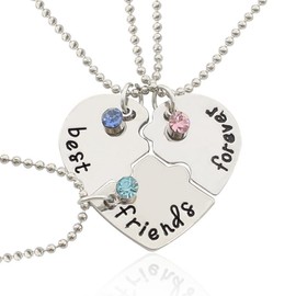 yaozeio Matching Necklaces for Best Friends Forever Necklace for 3 Besties BFF Birthday Gifts Women Friendship Christmas Gift for Best Friend Bestie BFF Necklace for 3