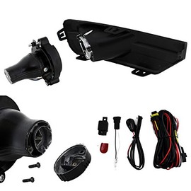 For 13-16 GMC Acadia Black Bezel Clear Lens Projector Bumper Fog Light W/Switch + Harness + Bulbs