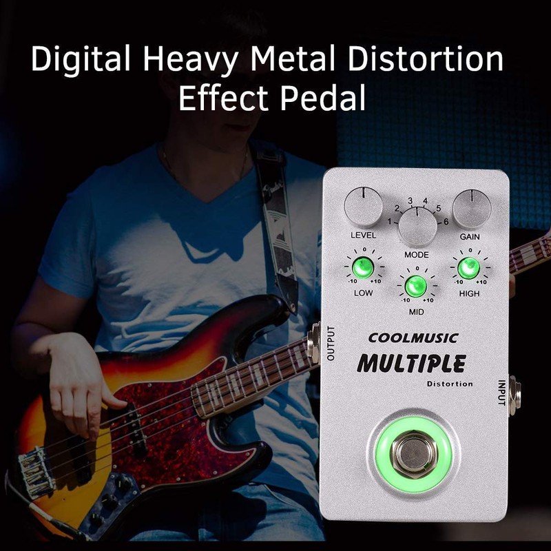 Coolmusic A-MT6 Digital Distortion Guitar Effect Pedal with 6 distortions