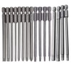 Eyech 16pcs Long Screwdriver Bits Set Cross+Slotted+Torx+Hex Head Screwdriver Bits