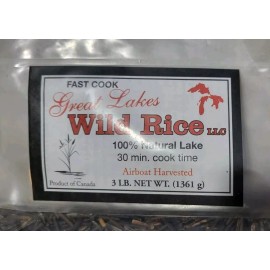 Great Lakes Wild Rice Canada Wild Rice 3 Lb Bag Airboat Harvested 30min Cook 100% Natural Lake Rice