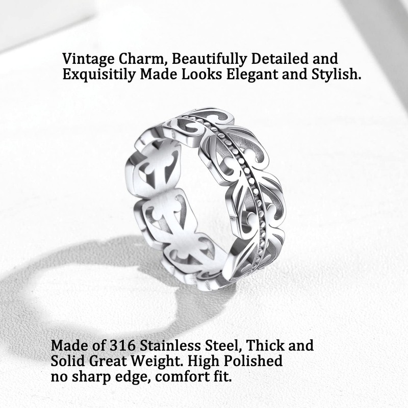 Bestyle Stainless Steel 8mm Wide Celtic Knot Eternity Wedding Engagement