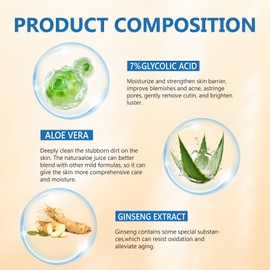 7% Glycolic Exfoliating Acid Toner, Even Skin Tone, Smooth Skin, Unclogs Pores, Gentle Effective Toner with Hydrating Properties for Daily Use