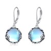 CRMAD Moonstone Leverback Earrings for Women Sterling Silver Earrings for
