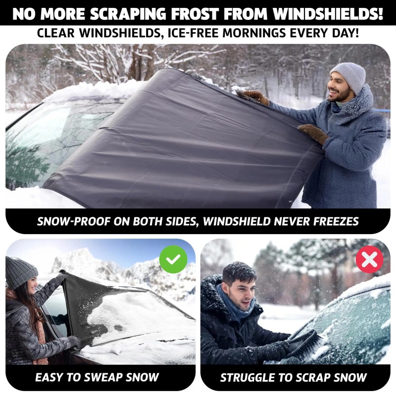 Autovir Premium Windshield Cover for Ice Snow Waterproof Sunshade Portable