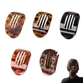 Flat Hair Claw Clips 5 Pcs Elegant Flat Claw Clip Ergonomic Curved Design Flat Hair Clips for Women and Girls for Thick And Thin Hair Flat Claw Clips for All Hair Textures Accessories