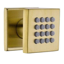 Brass Body Spray Shower Jet - High Pressure Massage Side Sprayer Spa System Shower Set Adjustable Wall Mounted, Square Brushed Gold Brass Finish