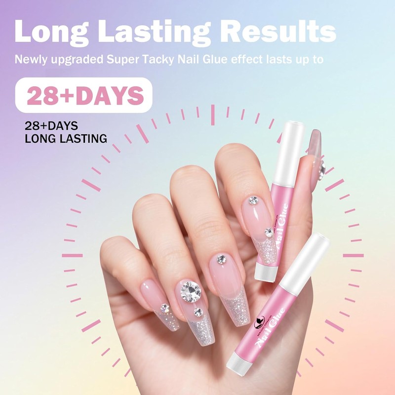 MAGIC ARMOR 15pcs Nail Glue for Acrylic Nails Professional Nail