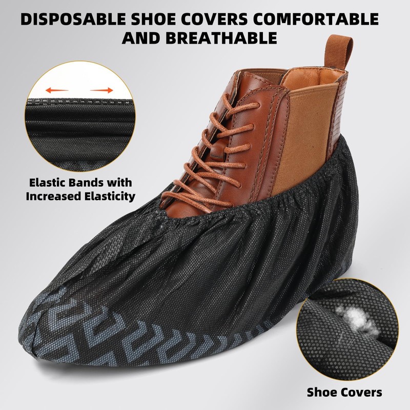 100/200 Pcs Shoe Covers Disposable Non-Slip, Reusable Shoe Covers for