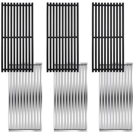 Hiorucet Grill Grate and Emitter Plate Replacement for Charbroil Commercial Infrared 3 Burner 463242516 463242515 463367016 463243016 463342620 463246018 463342420 G466-2400-W1 G466-0025-W1
