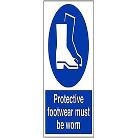 V Safety Mandatory PPE - Protective Footwear Must Be Worn - 200 X 300mm