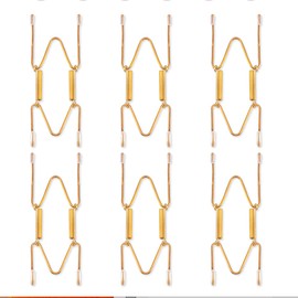 6 Pieces Invisible Heavy Duty Wall Plate Holder, Stainless Steel Plate Hangers for The Wall, Plate Hangers for Display with Wall Hooks, Suitable for 4-5 inch Decorative Plates and Arts(Gold)