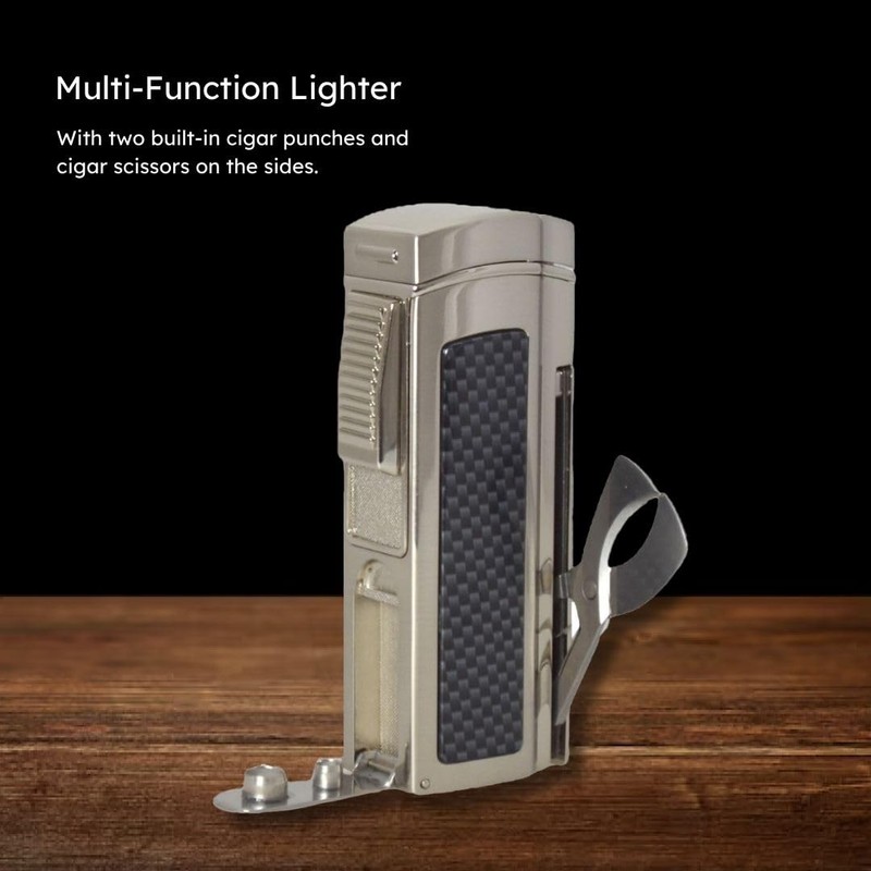 Visol Maui Butane Quad Torch Refillable Gas Table Lighter, Built