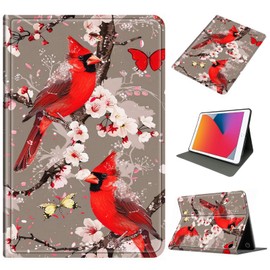 Case for Fire HD 8 & HD 8 Plus Tablet (12th/10th Gen, 2024/2022/2020), Slim PU Leather Folio Cover with Stand & Auto Wake/Sleep, Shockproof Protection for Fire HD 8 8-Inch Tablet, Red Head Bird