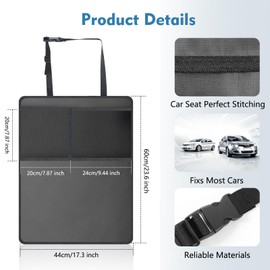 Romon Car Seat Organiser, Pack of 2 Car Organiser, Children's Back Seat Waterproof Backrest Protection, Children's Organiser, Car Seat Protector, Car Back Seat Organiser, Child Seat Pad with Large