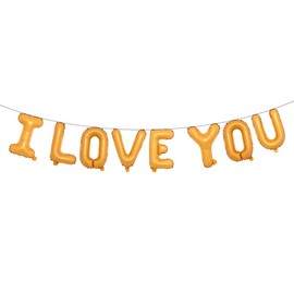 16 inch Marry me I Love You Letter Balloons Kit Valentines Day Anniversary Wedding Banner Decorations for Event Party (I LOVE YOU Orange)