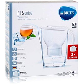 BRITA Marella Cool Water Filter Jug and Cartridges Starter Pack, Blue