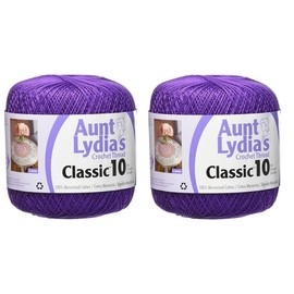 Aunt Lydia's Crochet Thread - Size 10 - Purple (2-Pack)
