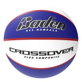 Baden Crossover Flex Composite Basketball | High-Performance Indoor/Outdoor Ball | Durable Composite Design for Versatile Play | Red/White/Blue | 29.5 inch