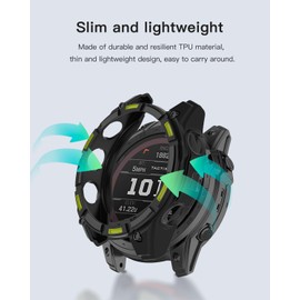 for Garmin Enduro 3 Case,Shockproof, Anti-Scratch, Full Coverage Bumper Shell, Lightweight and Durable Case Cover for Garmin Enduro 3 Case,Black+Green