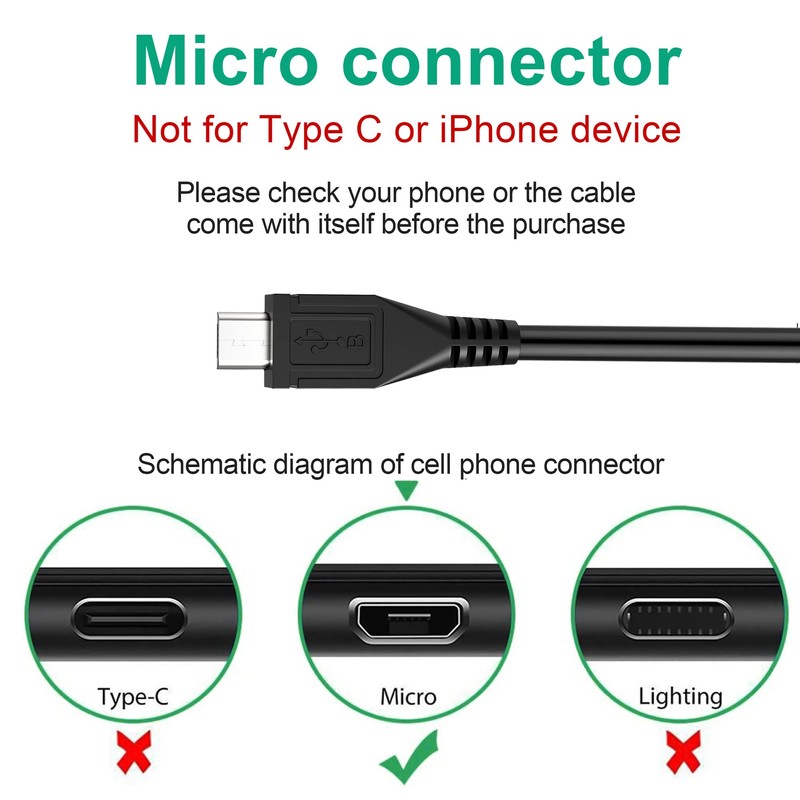 Aprelco 5ft Micro USB Charging Cord Cable Compatible with Bose