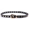 irisaa Women's Black Rivet Belt Punk Narrow Gothic Style Waist