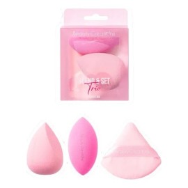 Trio Blend & Set 2 Esponjas + Borla Beauty Creations Color Rosa Tamaño De La Esponja Mediana