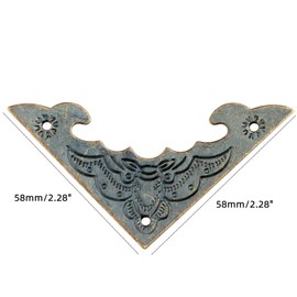 dophee 12 Pack Vintage Metal Flat Corner Protectors, 2.28"x2.28" Decorative Antique Bronze Furniture Guard Edge Cover with Nails for Trunk Suitcase Cabinet Desk Jewelry Box Case Gifts Box