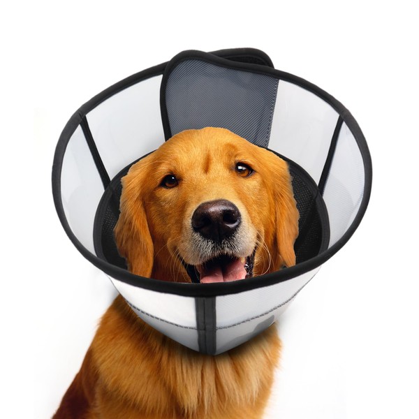 WinWeal Soft Dog Cone for Dogs After Surgery, Breathable Pet