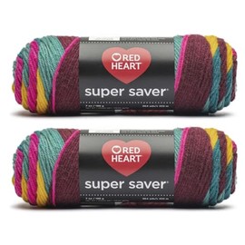 Generic Bulk Buy - Red Heart Super Saver Jeweltone Stripe Yarn - 2 Pack of 141g/5oz - Acrylic - 4 Medium (Worsted) - 236 Yards - Knitting/Crochet