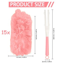 Flash Duster Dust Magnet Starter Kit Dust Magnet Refills 15 Pcs Compatible with 1 Handle 360 Degree Heavy Duty Dusting Kit with 4X Microfibers for Cleaning Blinds Furniture