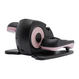 Under Desk Elliptical Machine for Seniors, 60W Rehab Electric Sitting Leg Foot Pedal Exercise Equipment, Portable Trainer with LCD Display for Home Office with Remote Control (Pink)