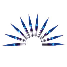 SainSmart Genmitsu PCB Engraving V-Bit End Mill 15 Degree 0.1mm Tip 3.175mm Shaft (1/8" Shank) Nanoparticle Coating Cemented Carbide Router Bit for Milling Precision Machines CNC Milling 10pcs