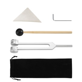 SHENGYIG Tuning Fork 128 Hz, 21.5 cm Tuning Fork Set, Adjustable Aluminium Alloy Tuning Fork Therapy, with Wooden Knob, Wrench and Cleaning Cloth, for Sound Therapy and Meditation