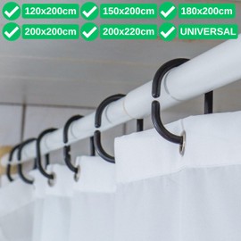 Shower Curtain Rings, Pack of 12, Black, Diameter 4.6 x 2.9 cm Inside, for Shower Curtain Rods, Black Shower Rings, Made of Sturdy Plastic, Rings Shower Curtain Rings, Shower Curtain Rings, Shower
