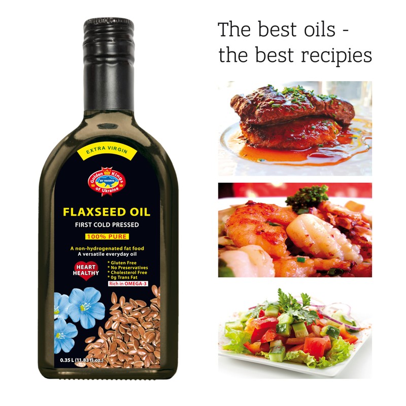 Flax Seed Cooking Oil - Amber Glass Bottle - Extra