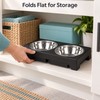 Adjustable Elevated Dog Feeder with Slow Feeder Bowl and Stainless