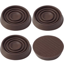 HARSKIYER 4 Pack 1.5 x 1.5 Inch Round Rubber Caster Cups, Non Slip Furniture Pads Furniture Coasters, Non Skid Furniture Feet Anti Slide Floor Protector for Bed Couch Chair Table Stoppers (Brown)